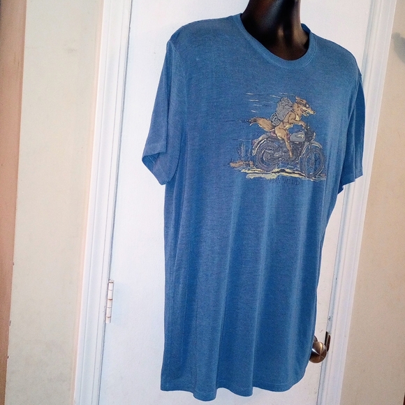 Lucky Brand Venice Burnout Men's Size XL Tee Stay Wild Wolf Motorcycle Desert - Picture 3 of 9
